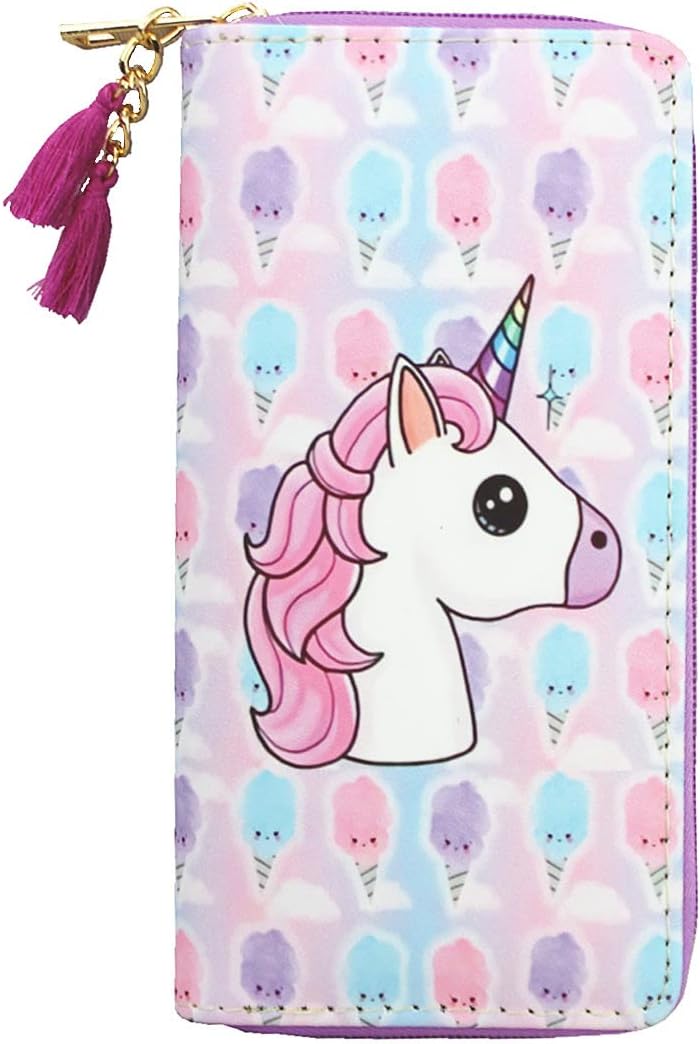 MayeBridge Cute Unicorn Purse Zipper Wallet Long Clutch Bag PU Leather For Girls Women - Image 1